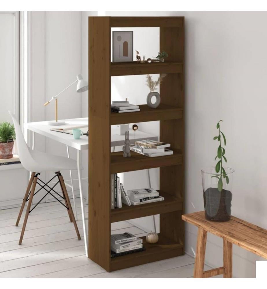 Bibliothèque/Cloison Marron miel 60x30x167,5 cm Bois de pin