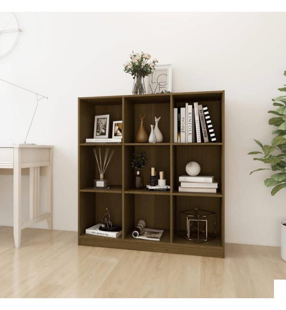 Bibliothèque/Séparateur de pièce Marron miel 104x33,5x110cm Pin