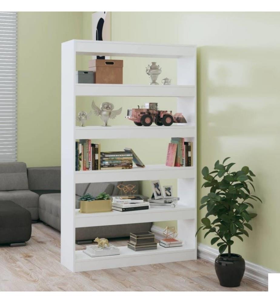 Bibliothèque/Séparateur de pièce Blanc brillant 100x30x166 cm