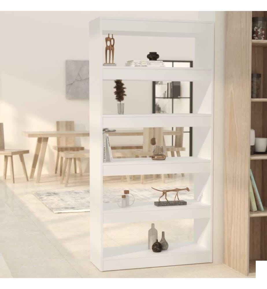 Bibliothèque/Séparateur de pièce Blanc 80x30x166 cm Aggloméré