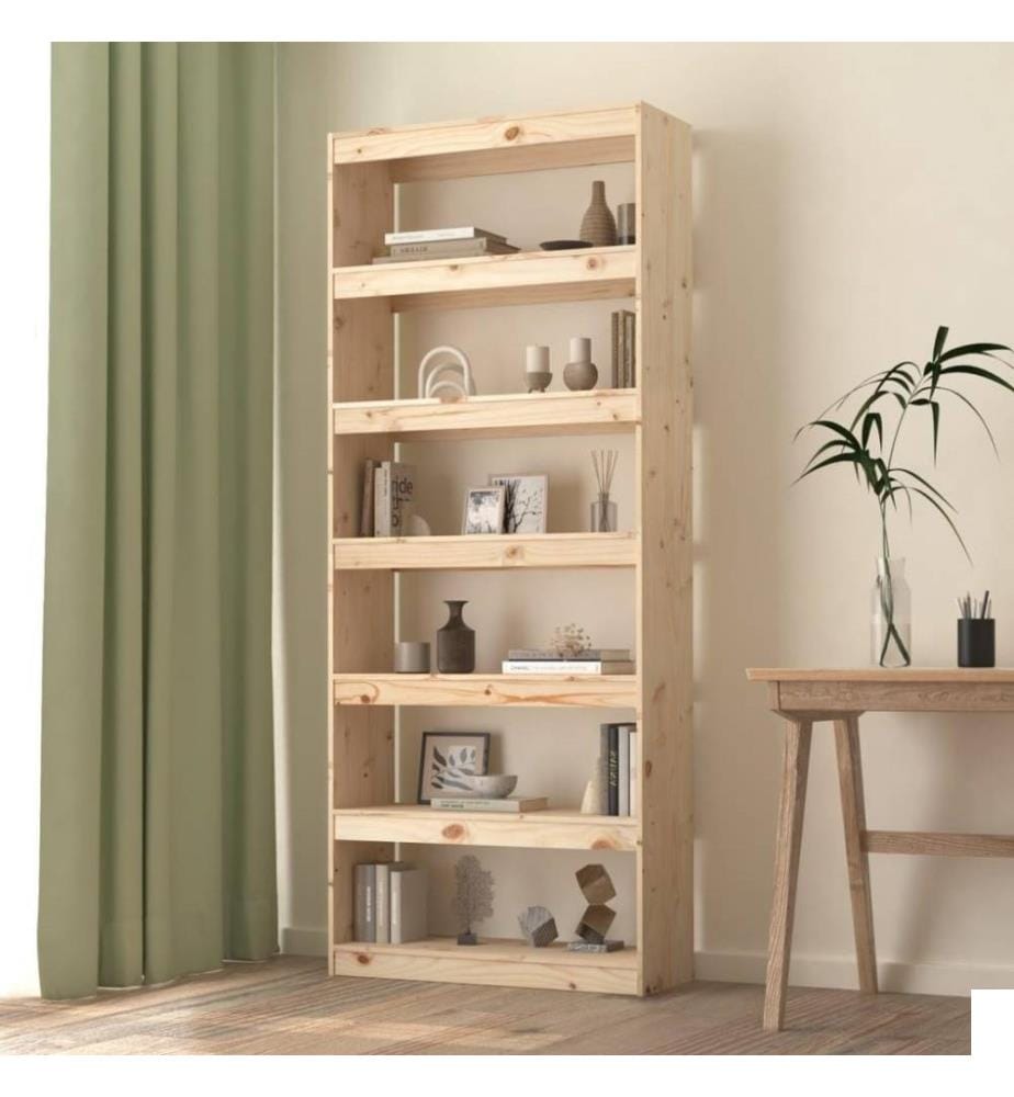 Bibliothèque/Séparateur de pièce 80x30x199,5 cm Pin massif