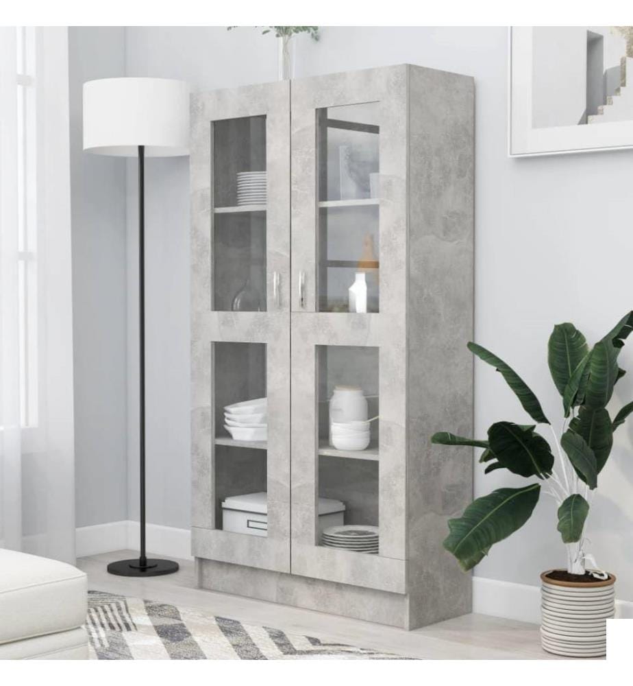 Armoire à vitrine Gris béton 82,5x30,5x150 cm Aggloméré