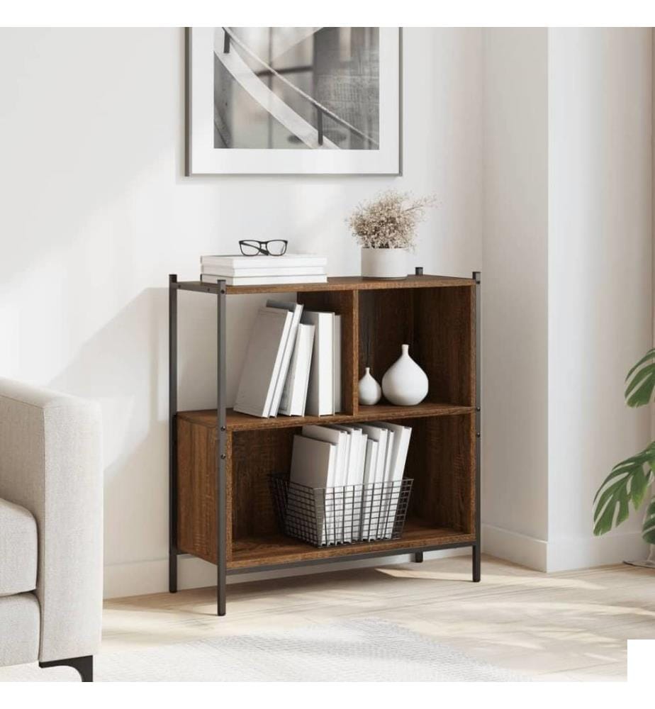 Bibliothèque chêne marron 72x28x77,5 cm bois d'ingénierie