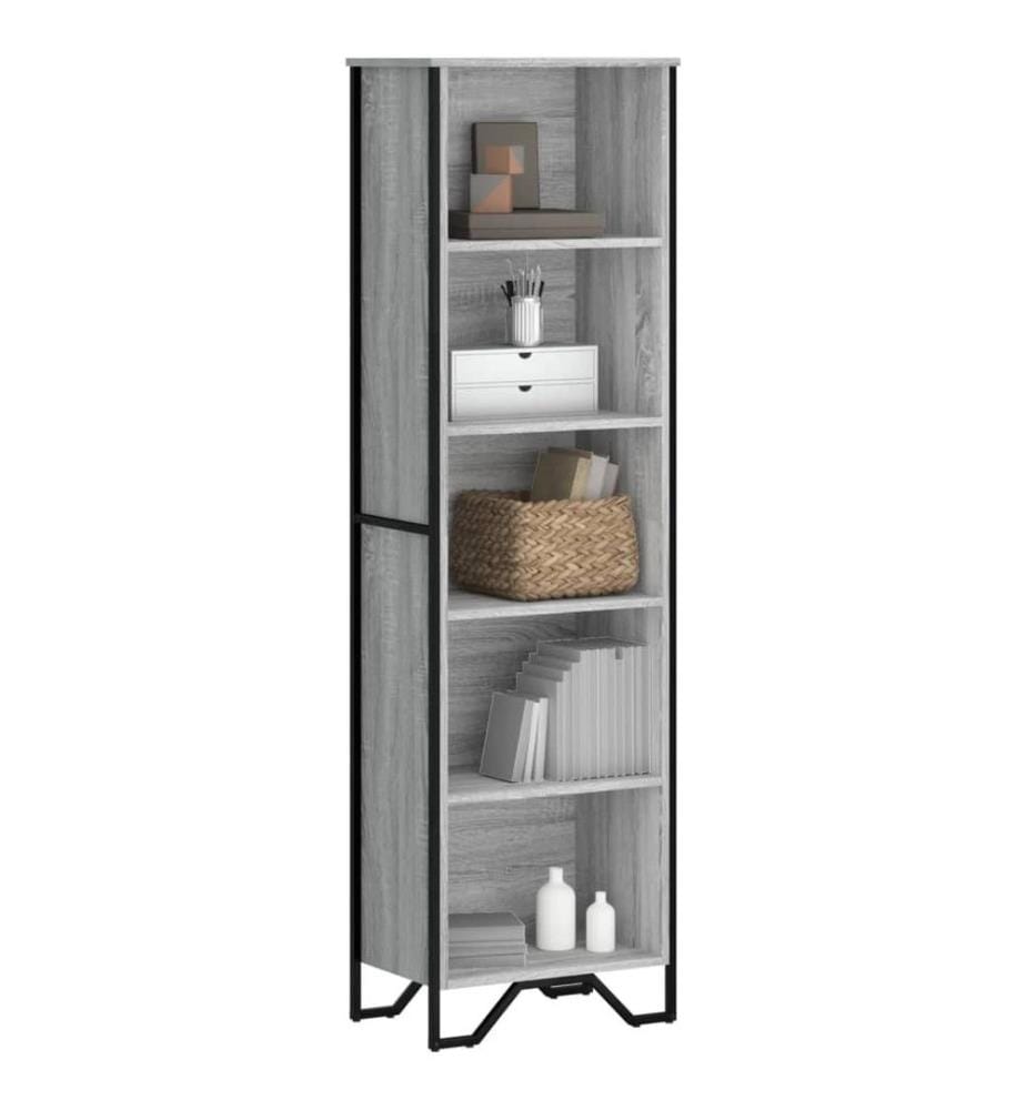 Bibliothèque sonoma gris 50x31x169 cm bois d'ingénierie