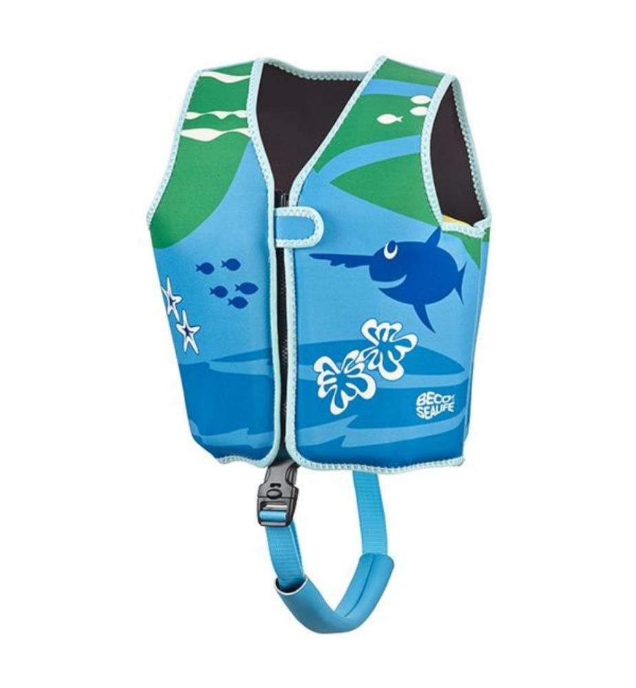BECO - SEALIFE Gilet de sauvetage vert, Dimension M, pour enfants de 3-6 ans, et 18 jusqu'à 30 kg