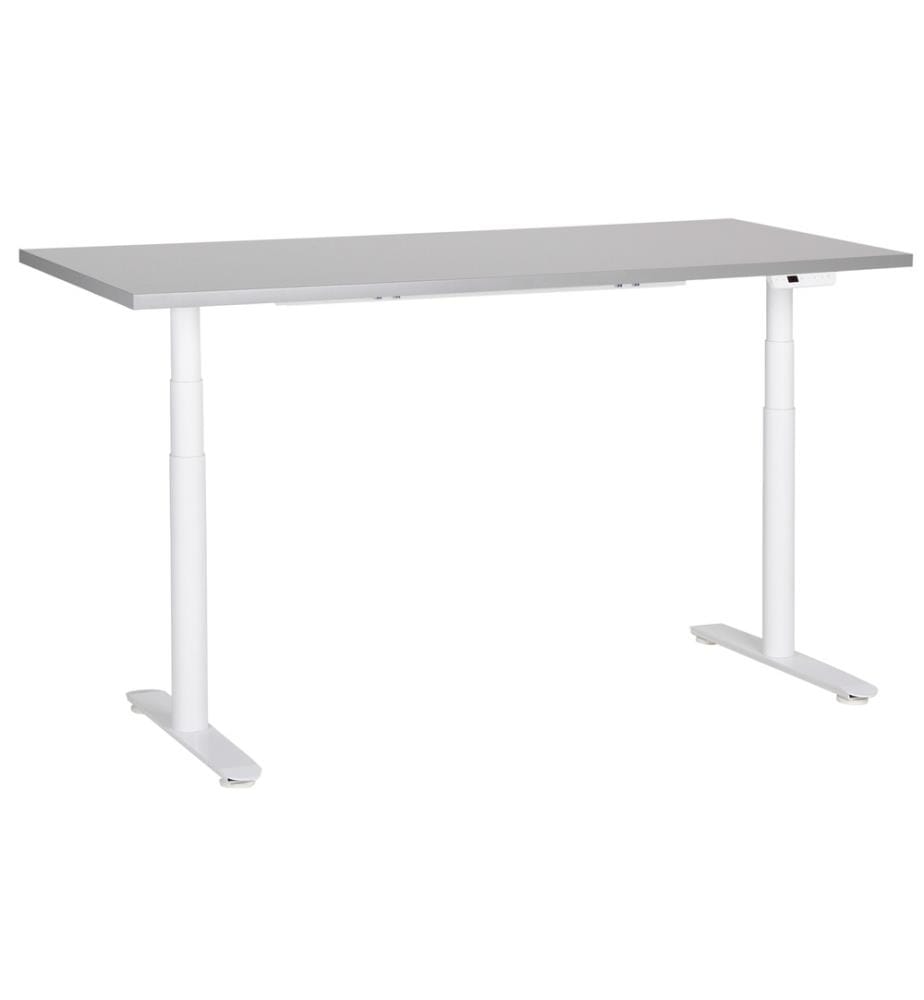 Table de Bureau avec Hauteur Réglable par Électronique avec Plateau en Panneau à Particule et Structure en Acier Noir 130 x 72 cm