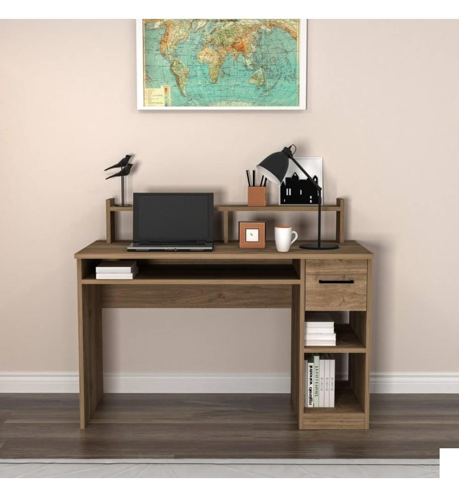 Bureau d'étude, noyer, panneau de particules mélaminé