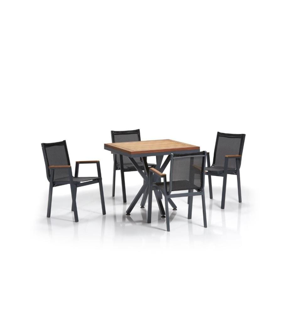 Ensemble table et chaises de jardin, 5 pièces, multicolore, Aliminium