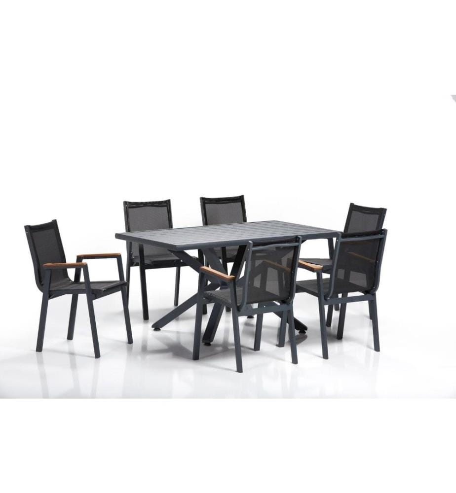 Ensemble table et chaises de jardin, 7 pièces, multicolore, Aliminium