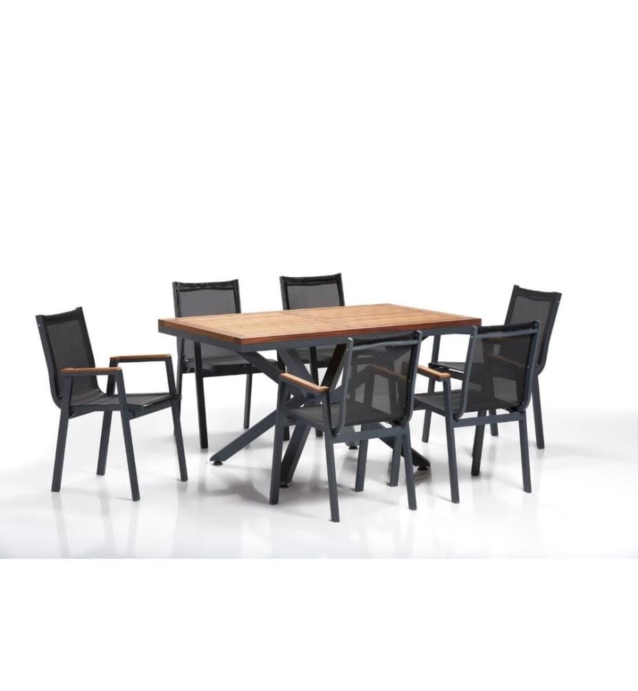 Ensemble table et chaises de jardin, 7 pièces, multicolore, Aliminium