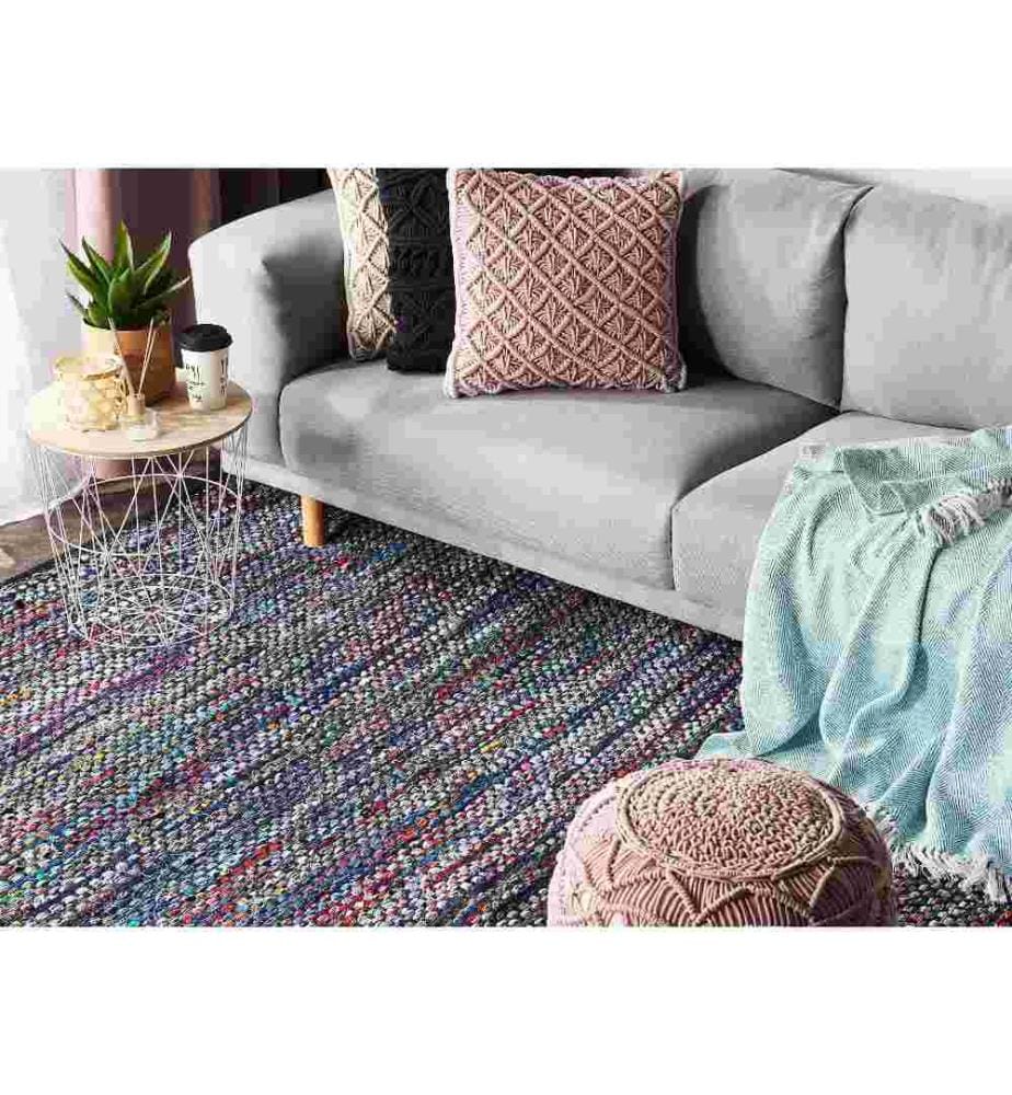 Tapis Multicolore en Coton 160 x 230 cm pour Chambre ou Salon Bohème