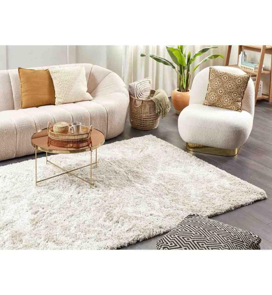 Tapis Beige Clair en Polypropylène 200 x 300 cm à Motif Géométrique Moderne Léger et Robuste pour Chambre et Salon