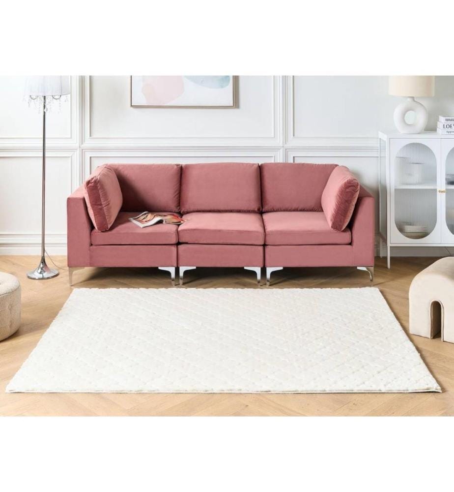 Tapis Blanc en Polyester 160 x 230 cm Moelleux Fausse Fourrure de Lapin Convient pour le Chauffage par Sol Elégant pour Chambre ou Salon