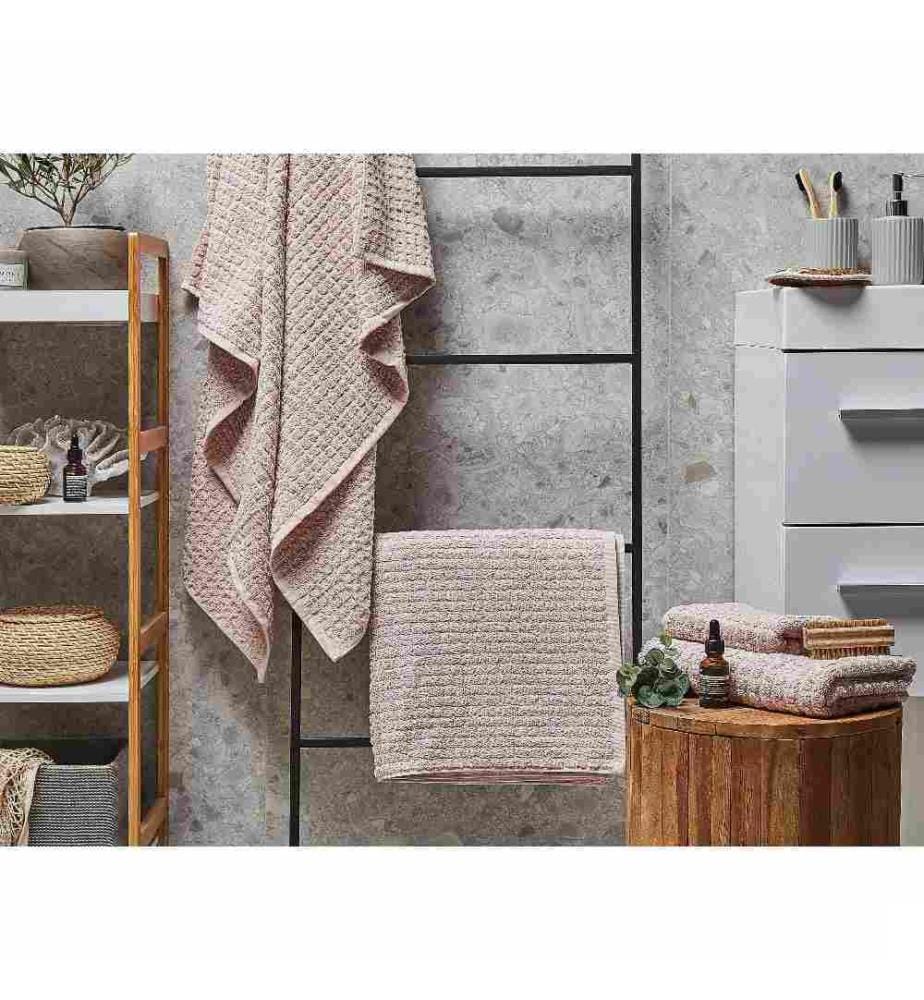 Set de 4 Serviettes de Toilettes en Coton Rose Super Douces et Absorbantes Pour Salle de Bain