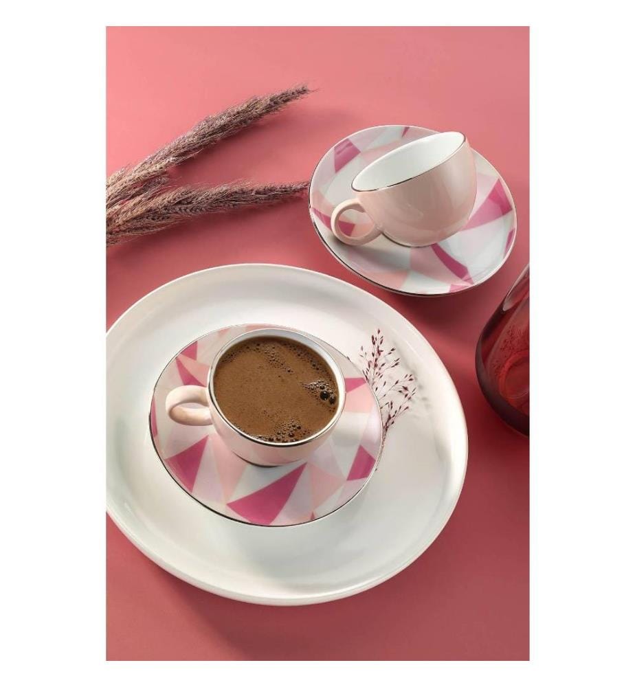 Set de tasses à café, 4 pièces, multicolore, porcelaine