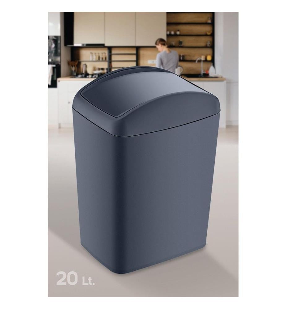Poubelle, Gris, Plastique