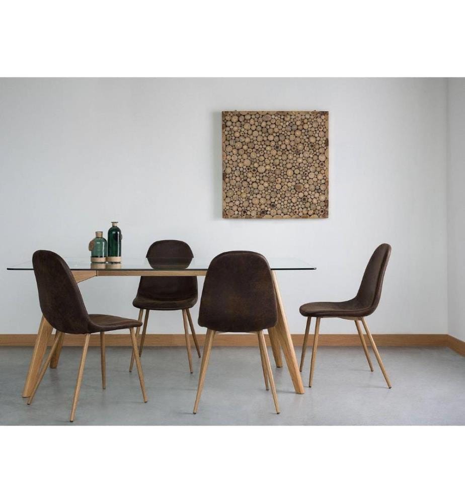 Lot 2 Chaises Rétro en Cuir PU Marron Foncé Confortables et Élégantes pour Salle à Manger au Style Scandinave Moderne ou Vintage