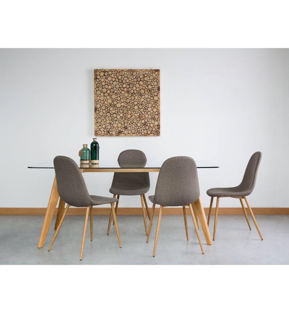 Lot 2 Chaises Rétro en Tissu Gris Foncé Confortables et Élégantes pour Salle à Manger au Style Scandinave Moderne ou Vintage