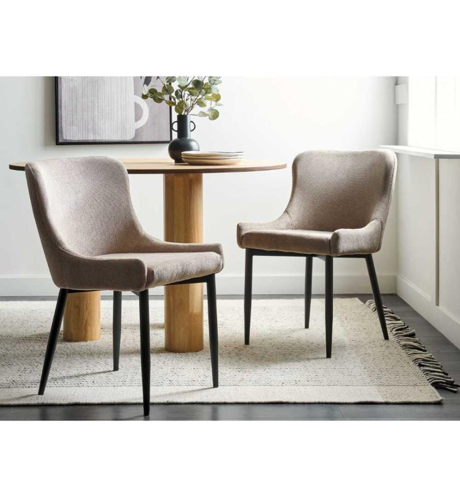 Lot 2 Chaises en Velours Gris Rembourrés et Confortables pour Salle à Manger ou Salon Vintage Rétro ou Glamour