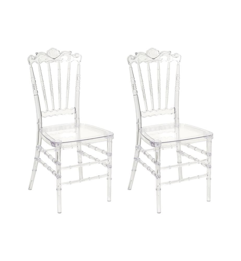 Lot de 2 Chaises Transparentes en Plastique Salle à Manger Inspiration Vintage