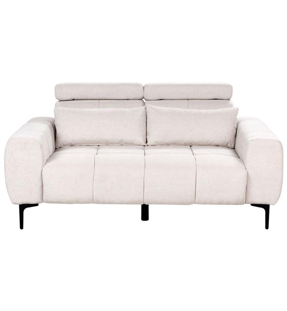 Canapé 2 Places Beige en Tissu avec Têtières Réglables Meubles de Salon Style Moderne