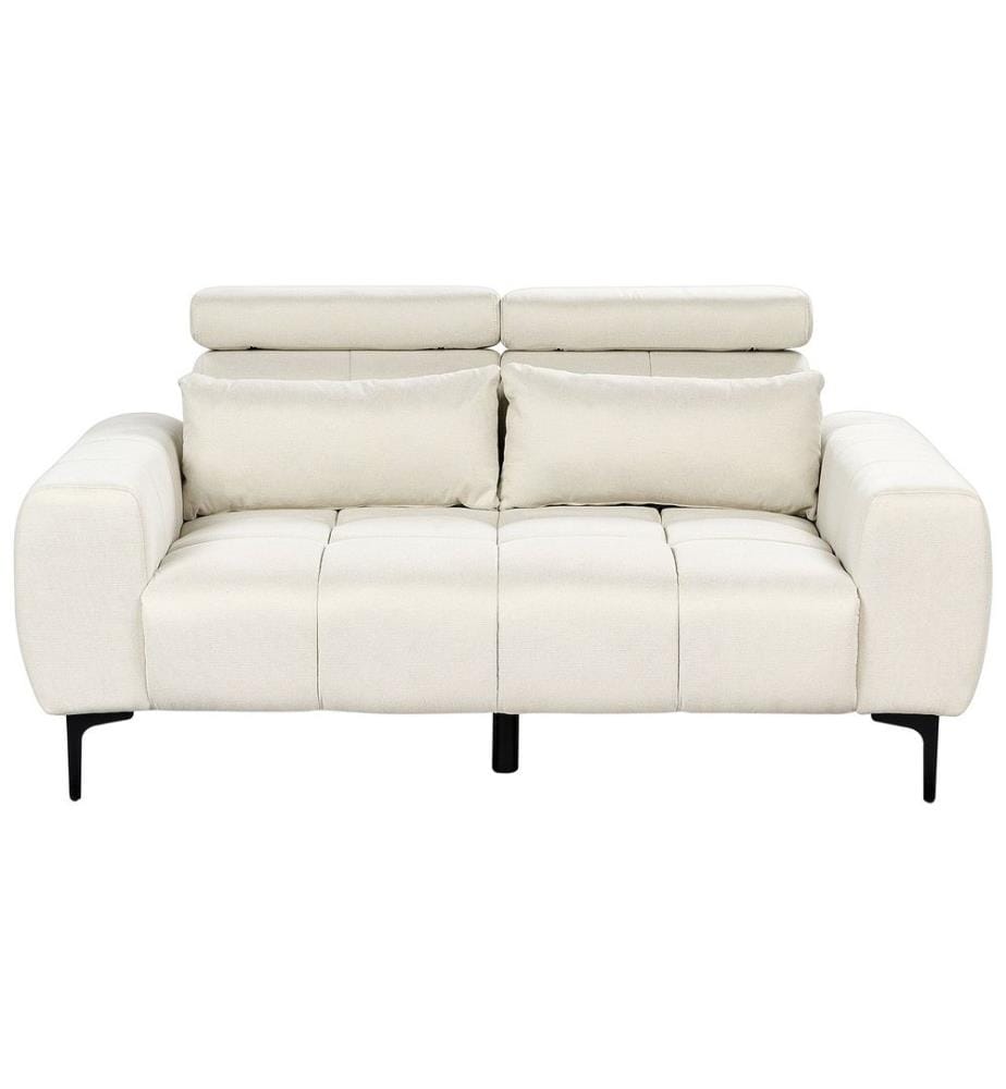 Canapé 2 Places Blanc Crème en Tissu avec Appuie-Tête Réglables Meubles de Salon Moderne