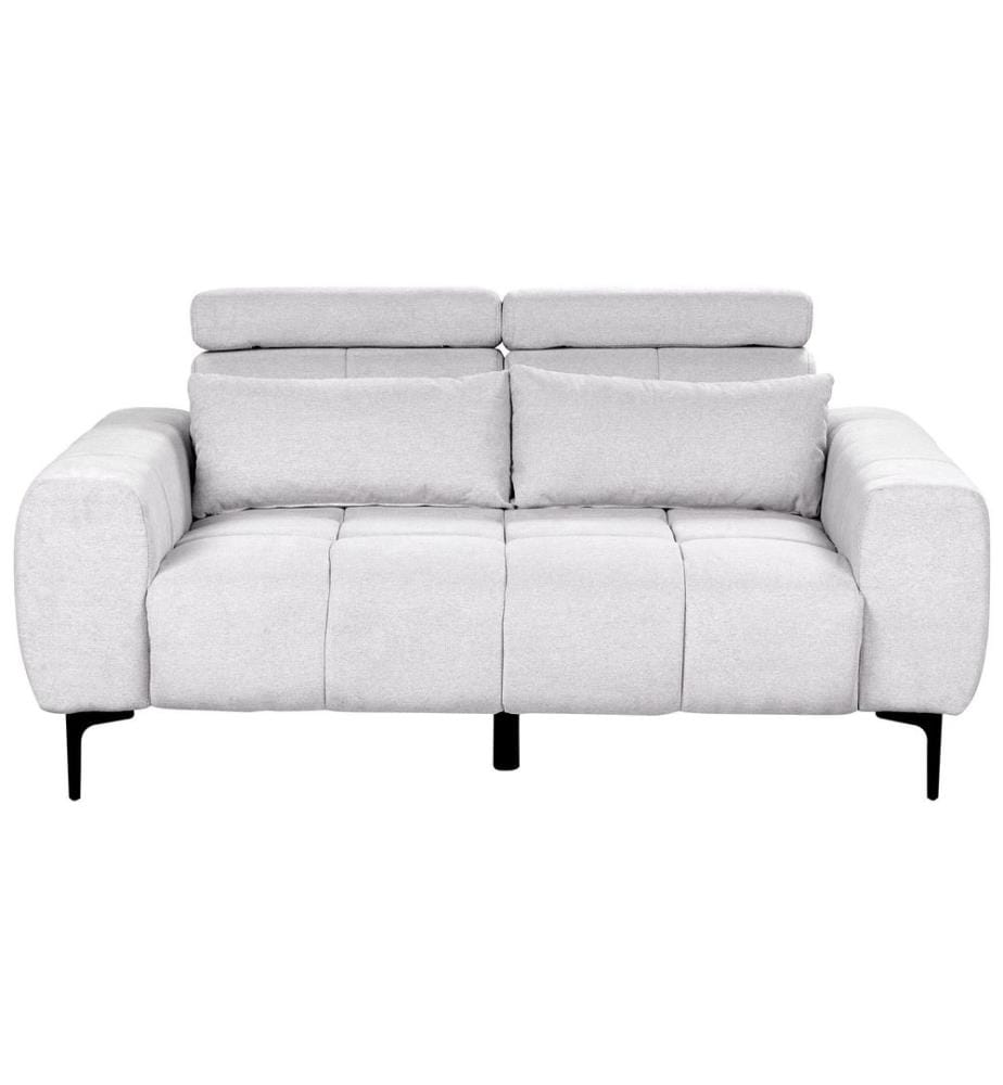 Canapé 2 Places Gris en Tissu avec Têtières Réglables Meubles de Salon Style Moderne