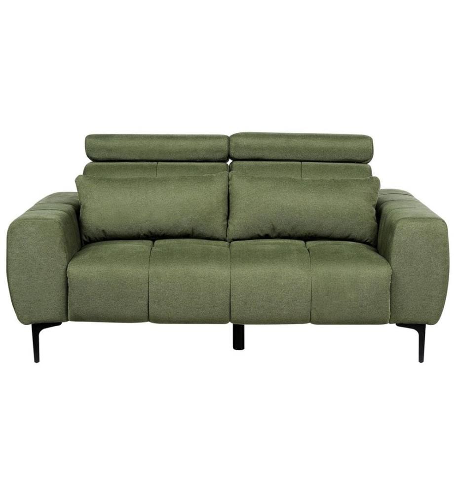 Canapé 2 Places Vert en Tissu avec Têtières Réglables Meubles de Salon Style Moderne