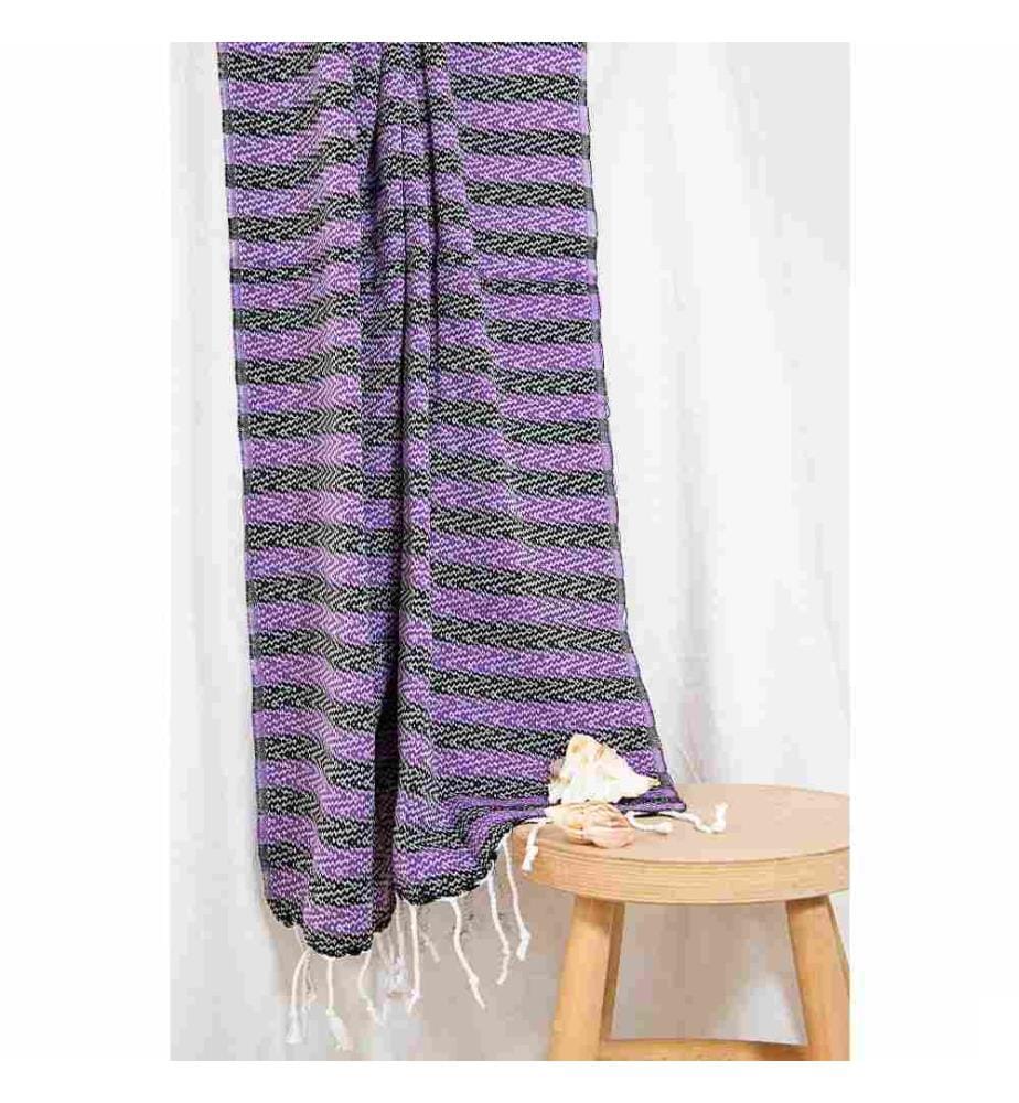 Fouta, serviette de plage, , violet, coton
