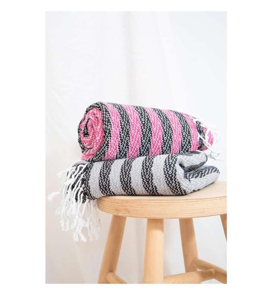 Fouta, Serviette de plage, , Fuchsia, Coton