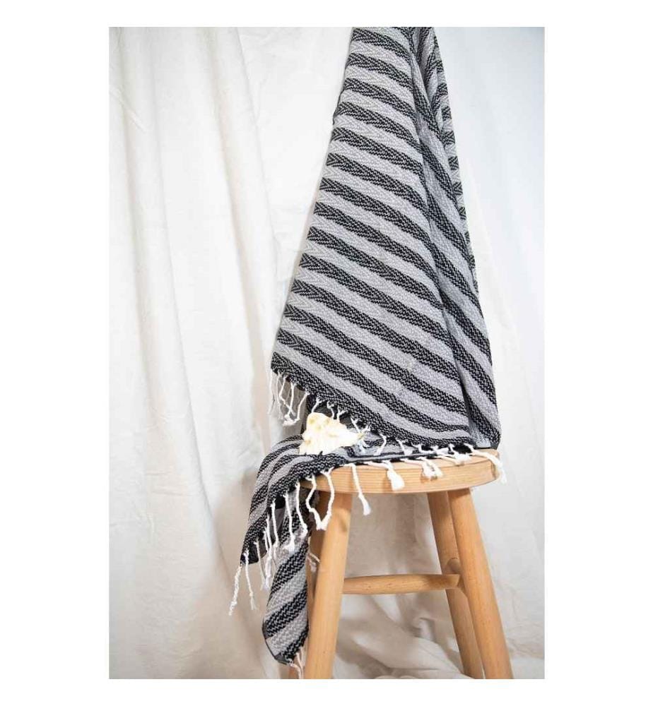 Fouta, Serviette de plage, , Gris, Coton