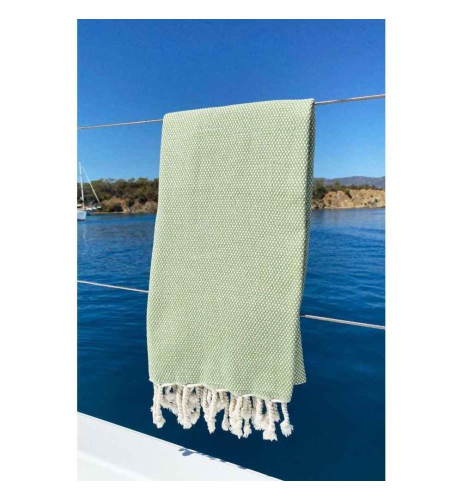 Fouta, serviette de plage, , Walnut Green, coton