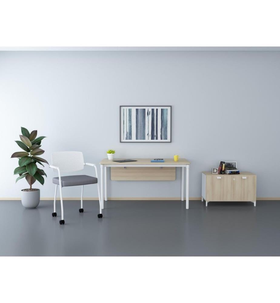 Table basse, chêne, blanc, panneau de particules mélaminé