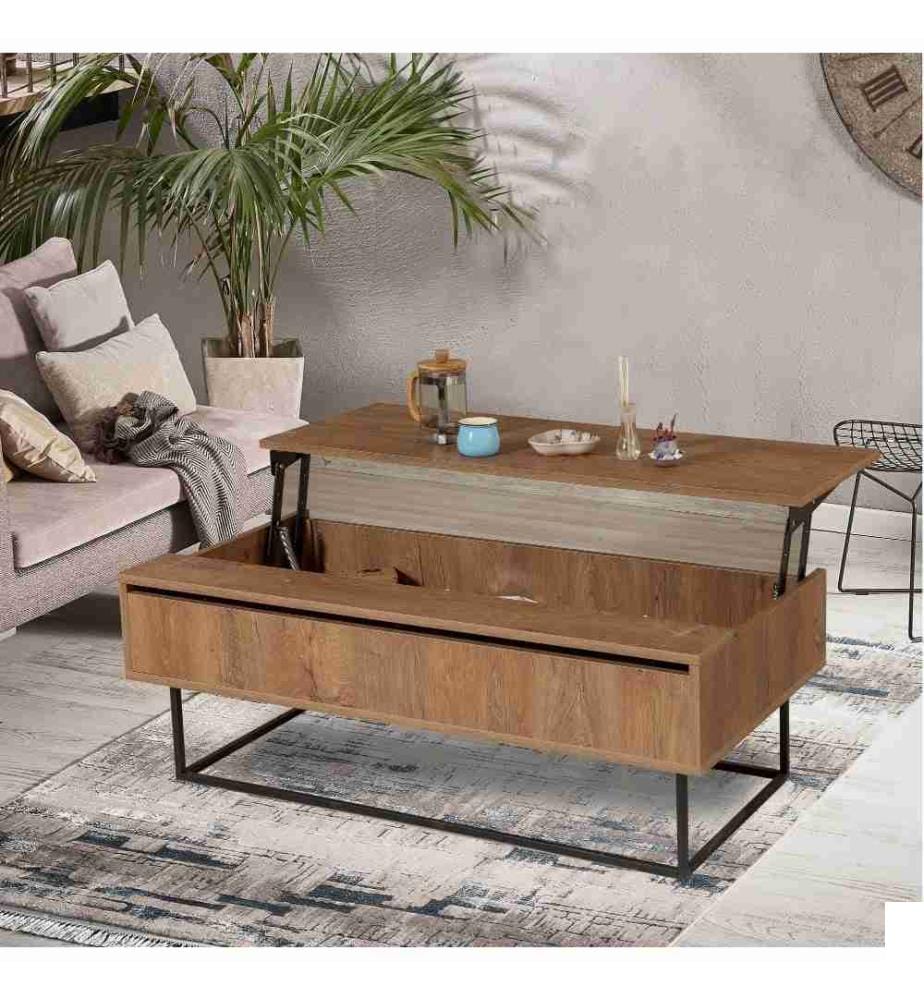 Table basse, noyer, noir, panneau de particules mélaminé