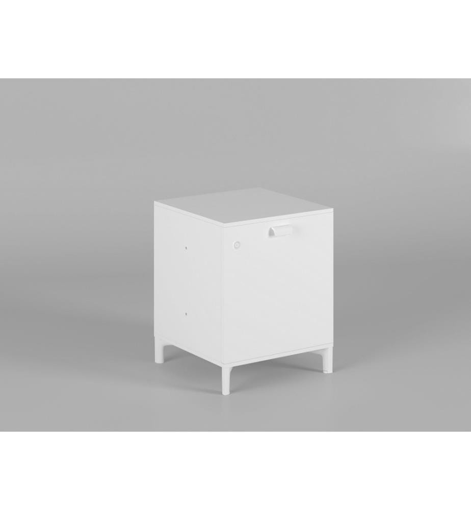 Armoire multifonctions, blanc, panneau de particules mélaminé