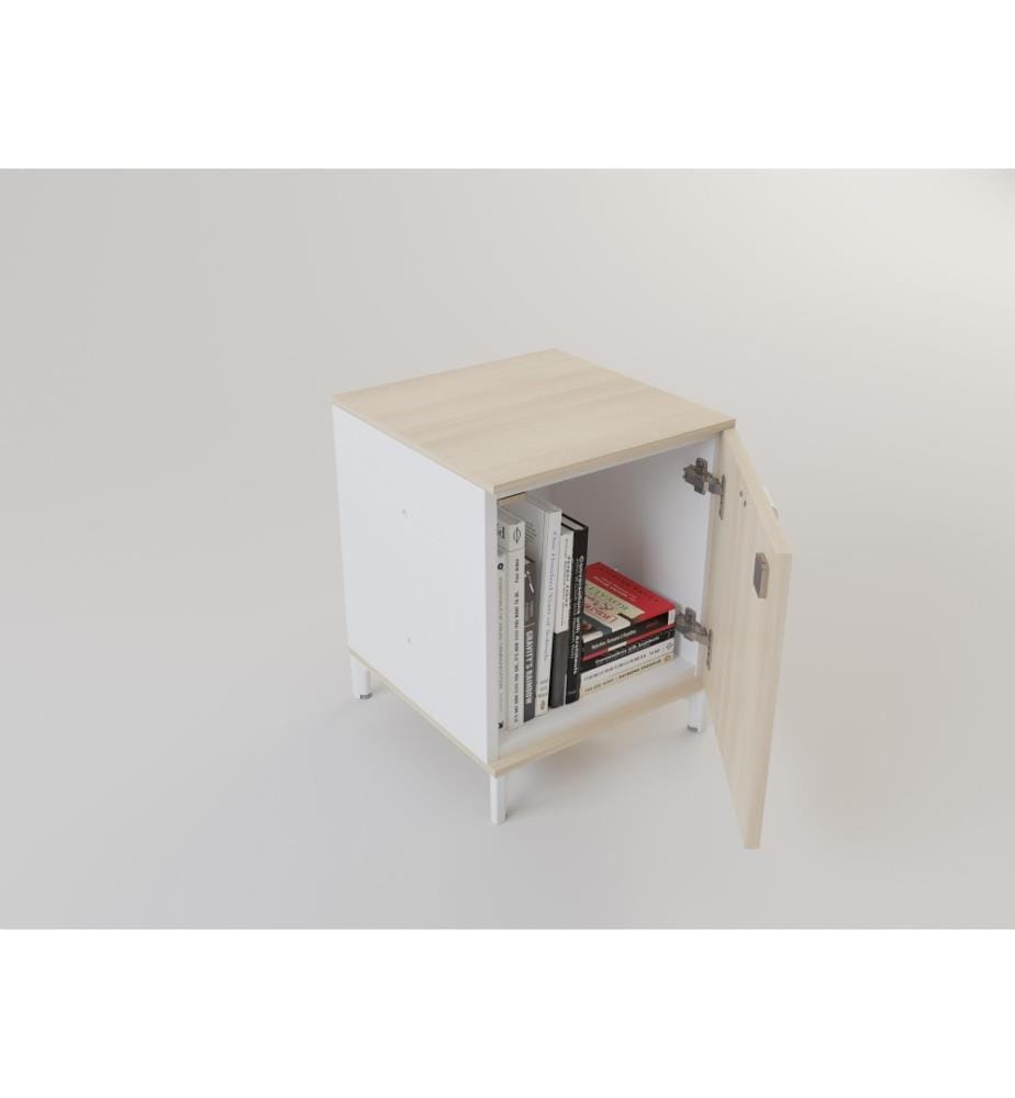 Armoire multifonctions, chêne, blanc, panneau de particules mélaminé