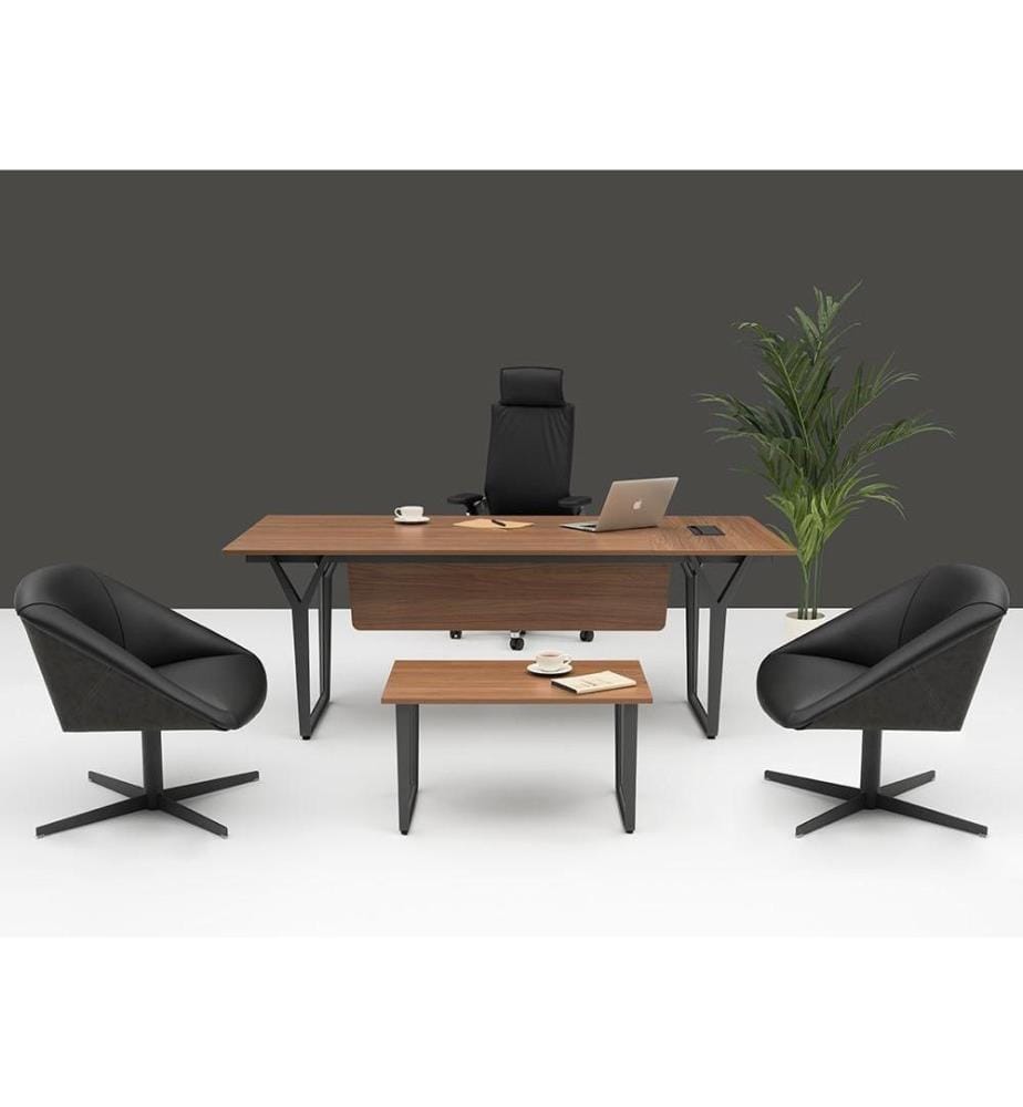 Bureau d'étude, chêne, anthracite, panneau de particules mélaminé