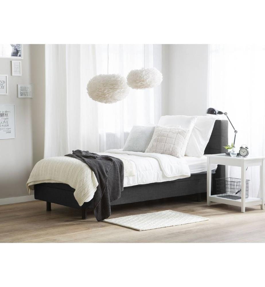 Lit Simple Ajustable Electrique en Tissu Gris 90 x 200 cm Confortable et Minimaliste pour Chambre au Style Transitionnel ou Moderne