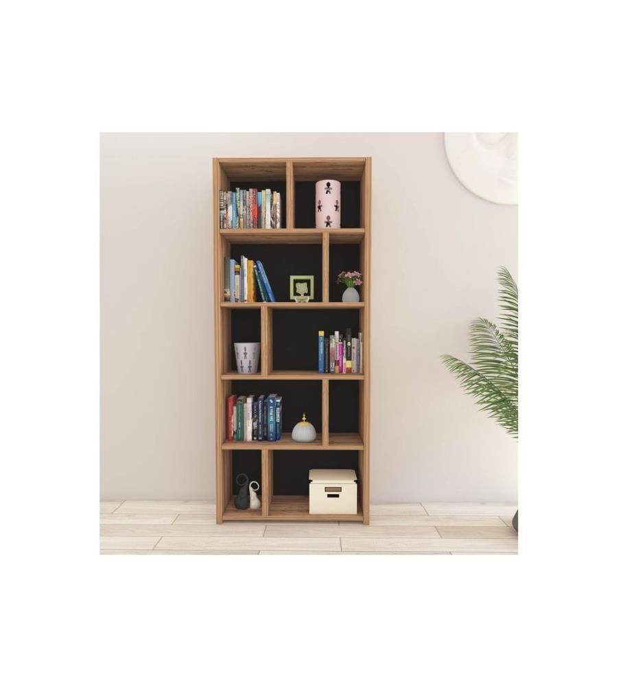 Bibliothèque, noyer, panneau de particules mélaminé
