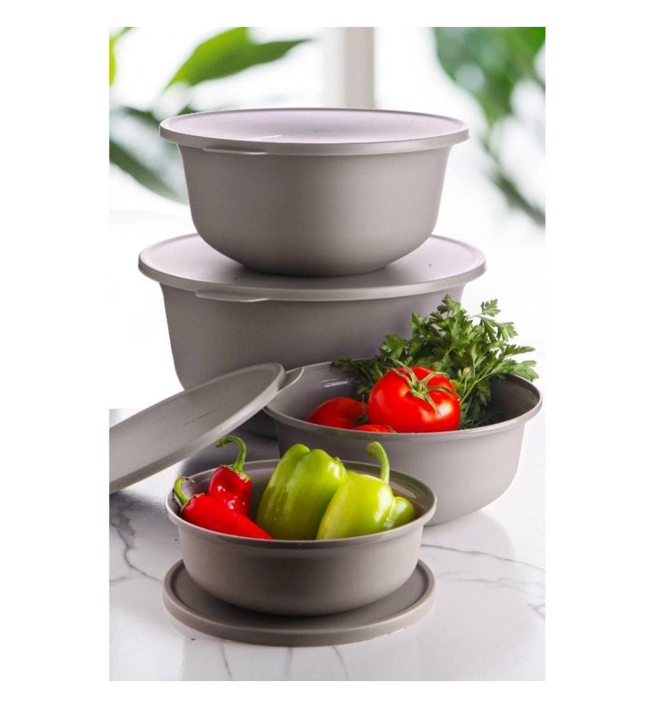 Boîte de rangement, 4 pièces, crème, polyproplène, sans Bpa
