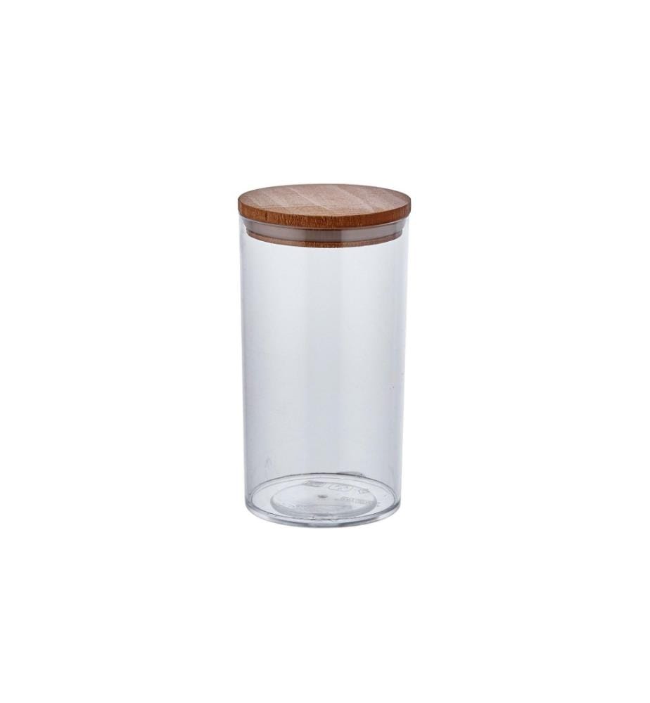Boîte de rangement, transparente, en plastique et en bois