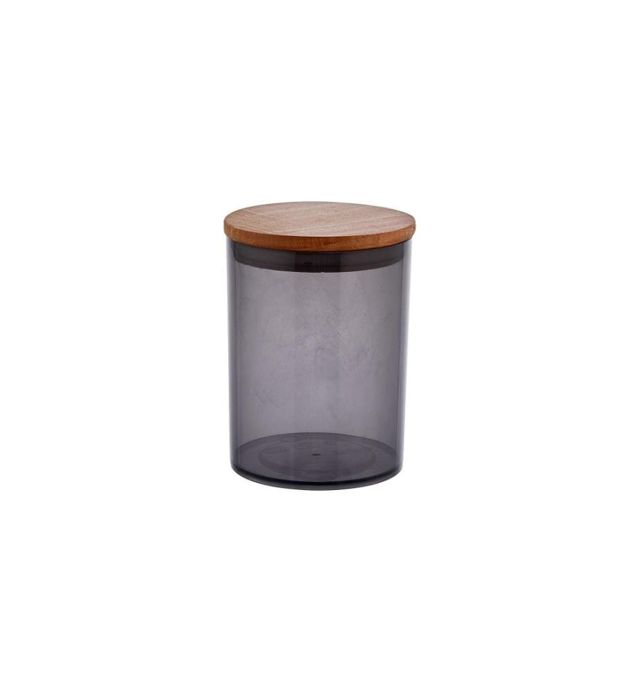 Boîte de rangement, Anthracite, plastique et bois