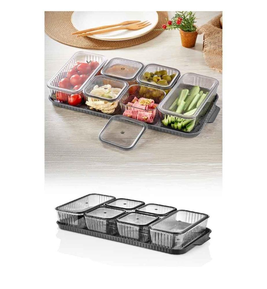 Boîte de rangement, 13 pièces, anthracite, plexiglas, sans Bpa