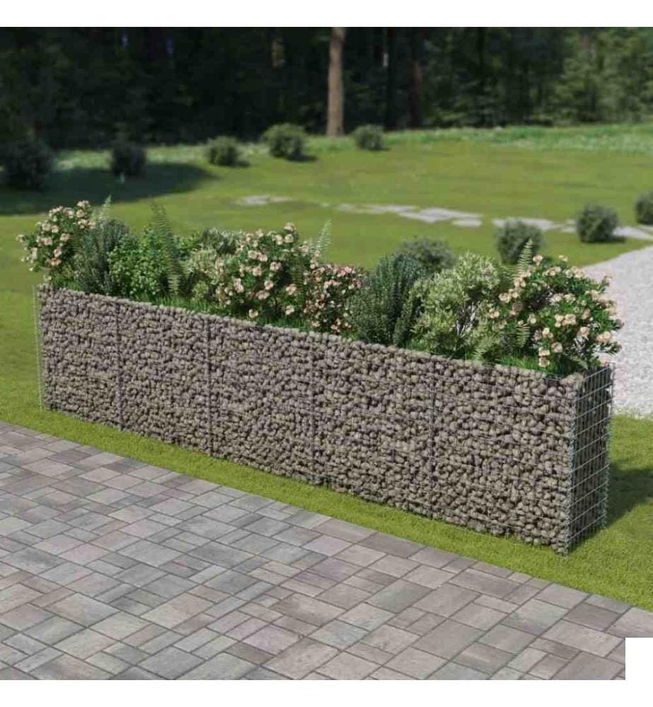 Lit surélevé à gabion Acier galvanisé 450x50x100 cm