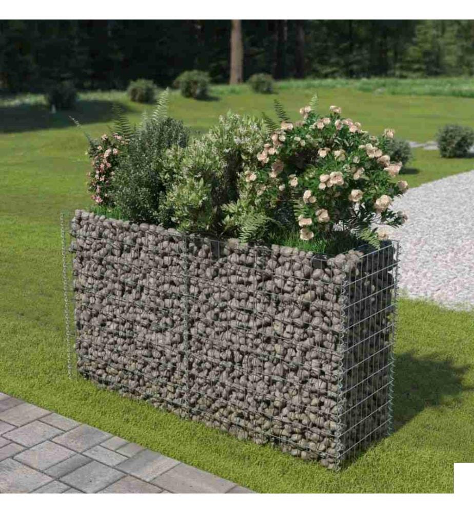 Lit surélevé à gabion Acier galvanisé 180x50x100 cm