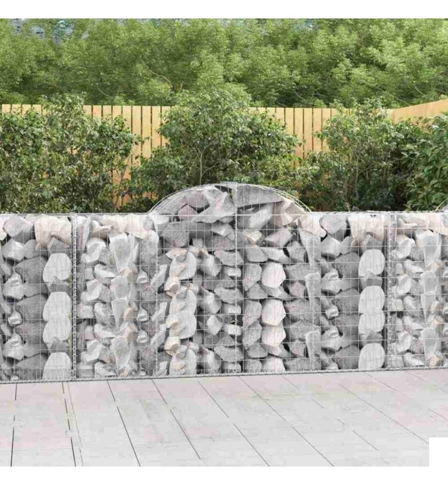 Paniers à gabions arqués 9 pcs 200x50x100/120 cm fer galvanisé