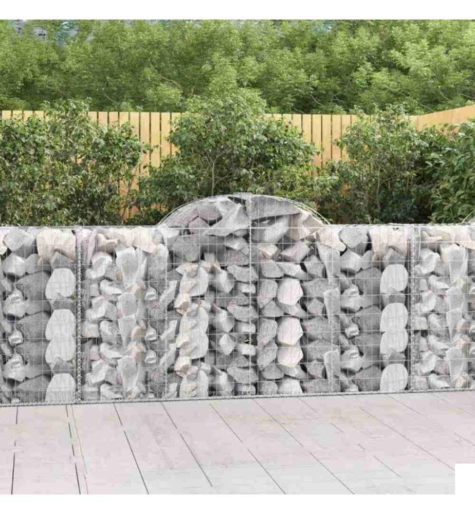 Paniers à gabions arqués 25 pcs 200x50x100/120 cm fer galvanisé