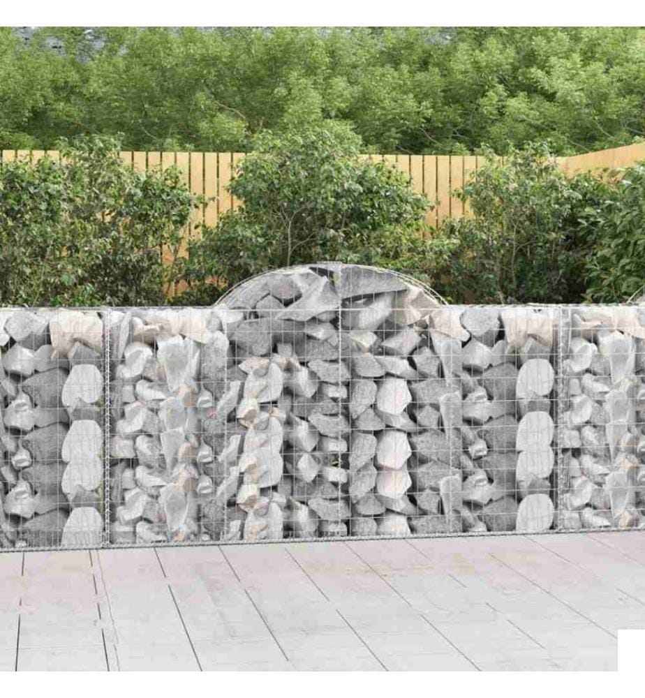 Paniers à gabions arqués 8 pcs 200x50x100/120 cm fer galvanisé