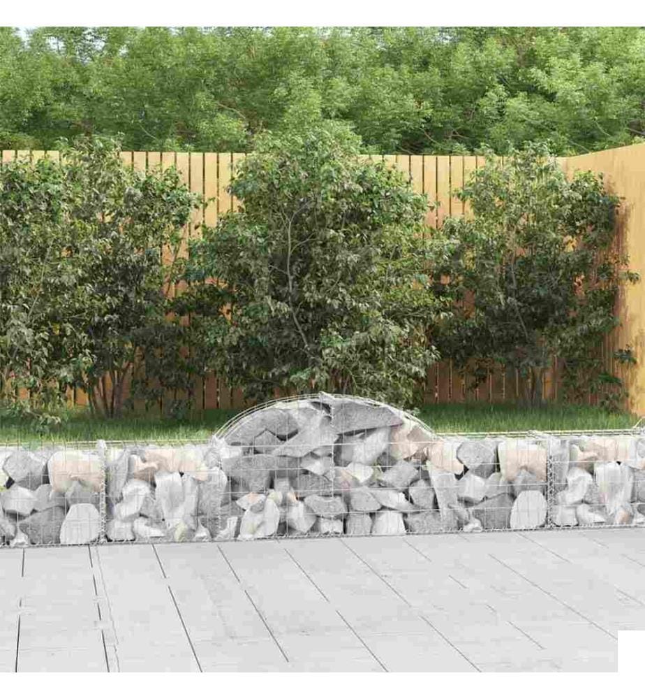 Paniers à gabions arqués 11 pcs 200x30x40/60 cm Fer galvanisé