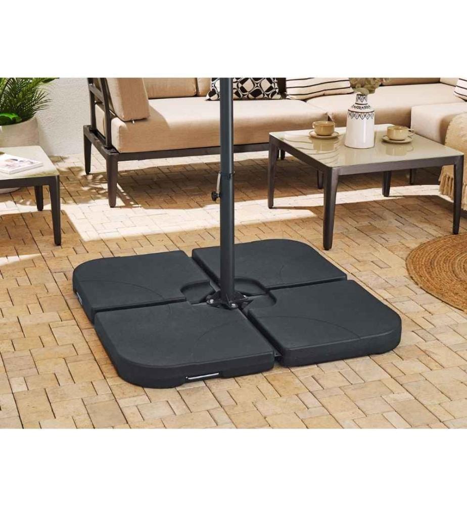 Base pour Parasol Noire en Acier 100 cm 4,5 Kg Matière Robuste pour Jardin Facile à Entretenir